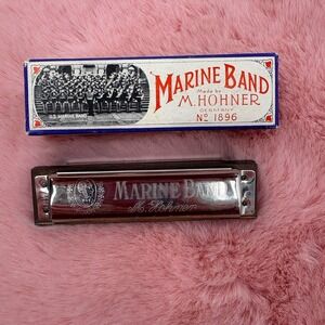 M. Hohner Marine Band Harmonica No. 1896 A440 Key‎ of A made in Germany w/ Box